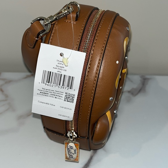 ♠️kate spade 3D Pretzel Big Apple Embellished Puffy Crossbody Bag NWT - Picture 15 of 16